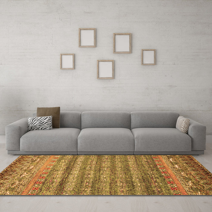 Machine Washable Abstract Orange Contemporary Area Rugs in a Living Room, wshcon1035org