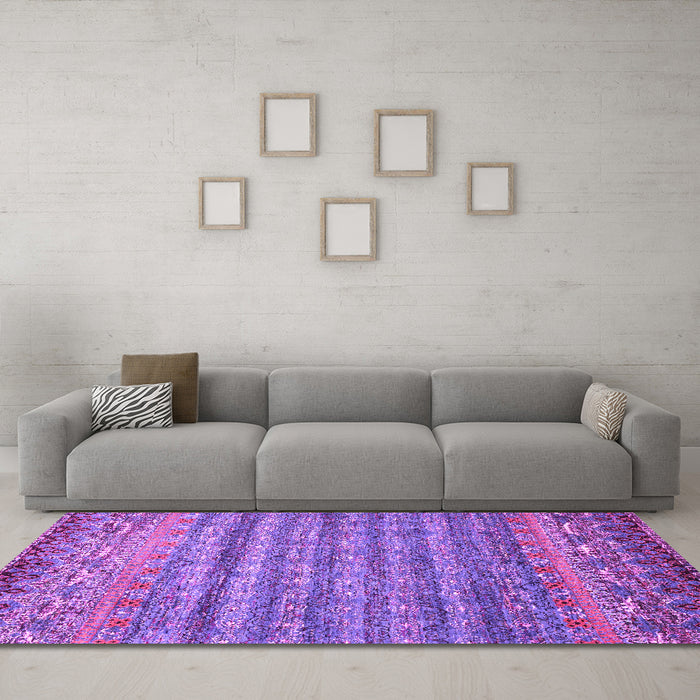 Machine Washable Abstract Pink Contemporary Rug in a Living Room, wshcon1035pnk