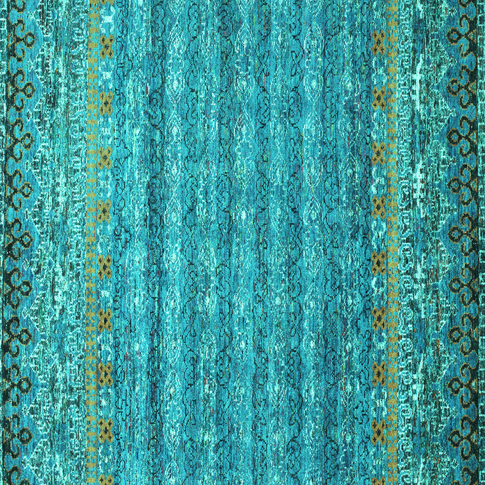 Square Abstract Turquoise Contemporary Rug, con1035turq