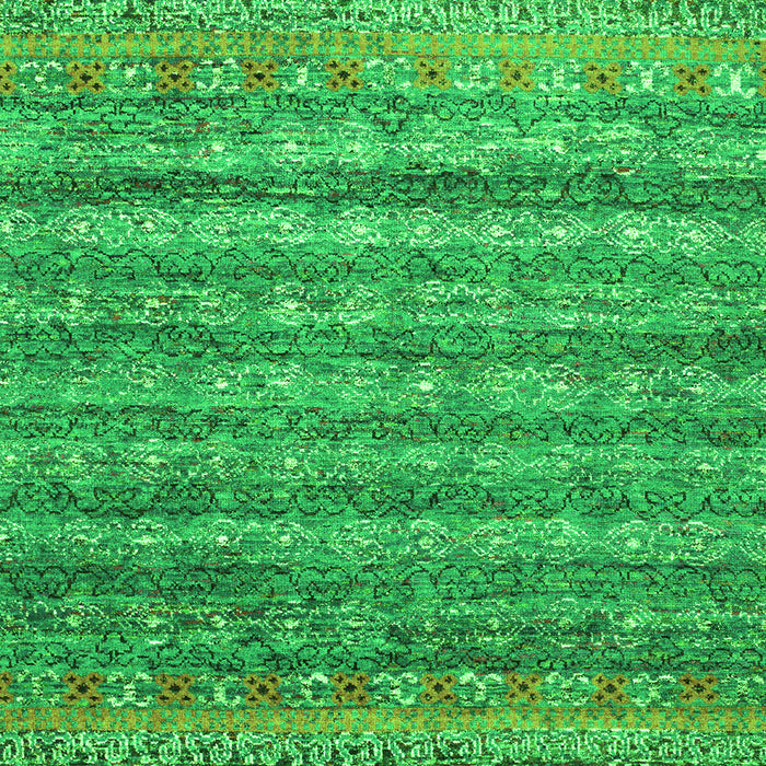 Serging Thickness of Machine Washable Abstract Green Contemporary Area Rugs, wshcon1035grn