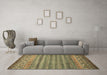 Machine Washable Abstract Brown Contemporary Rug in a Living Room,, wshcon1035brn