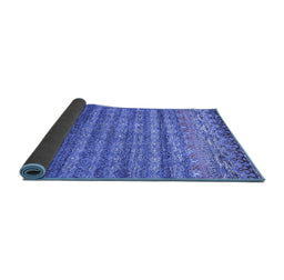Sideview of Abstract Blue Contemporary Rug, con1035blu