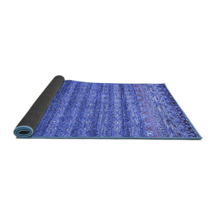 Sideview of Abstract Blue Contemporary Rug, con1035blu