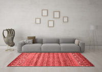 Machine Washable Abstract Red Contemporary Rug, wshcon1035red