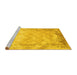 Sideview of Machine Washable Abstract Yellow Contemporary Rug, wshcon1036yw