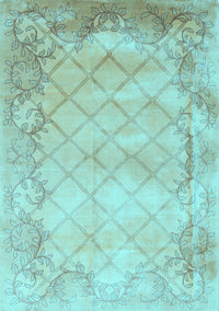 Abstract Light Blue Contemporary Rug, con1036lblu