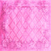 Square Abstract Pink Contemporary Rug, con1036pnk