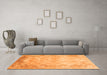 Machine Washable Abstract Orange Contemporary Area Rugs in a Living Room, wshcon1036org