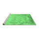 Sideview of Machine Washable Abstract Emerald Green Contemporary Area Rugs, wshcon1036emgrn
