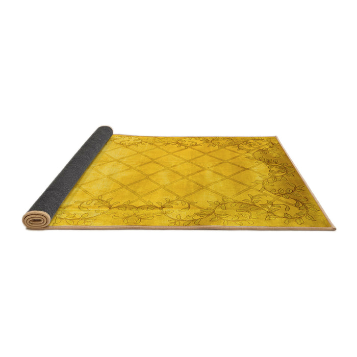 Sideview of Abstract Yellow Contemporary Rug, con1036yw