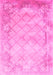 Machine Washable Abstract Pink Contemporary Rug, wshcon1036pnk