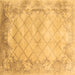 Square Abstract Brown Contemporary Rug, con1036brn