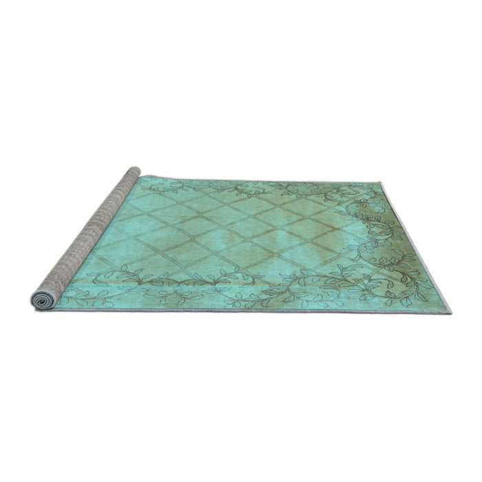 Sideview of Machine Washable Abstract Light Blue Contemporary Rug, wshcon1036lblu