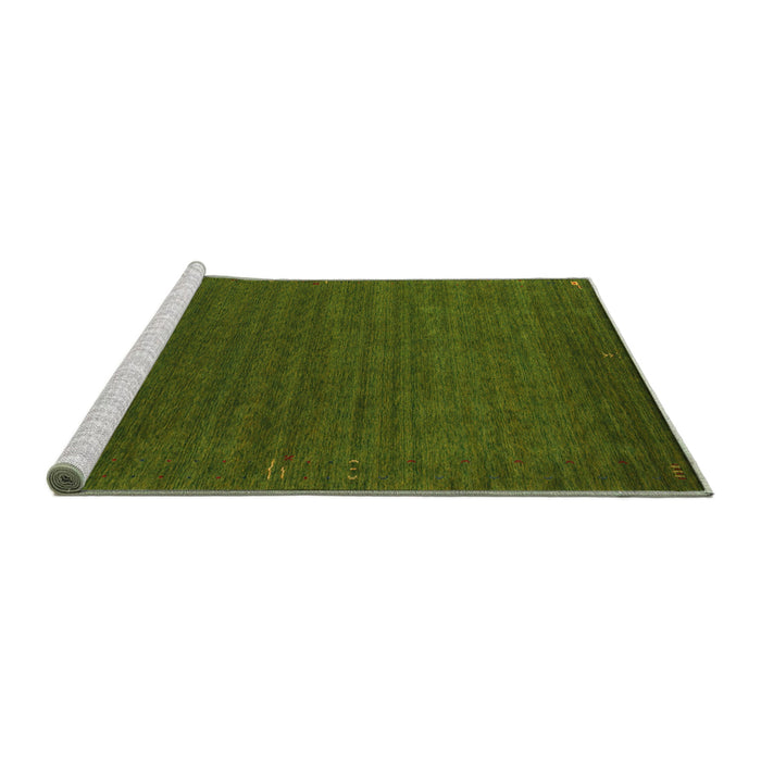 Serging Thickness of Machine Washable Contemporary Army Green Rug, wshcon1037