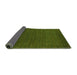 Thickness of Contemporary Army Green Modern Rug, con1037