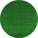 Square Abstract Green Contemporary Rug, con1037grn