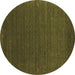 Round Abstract Brown Contemporary Rug, con1037brn