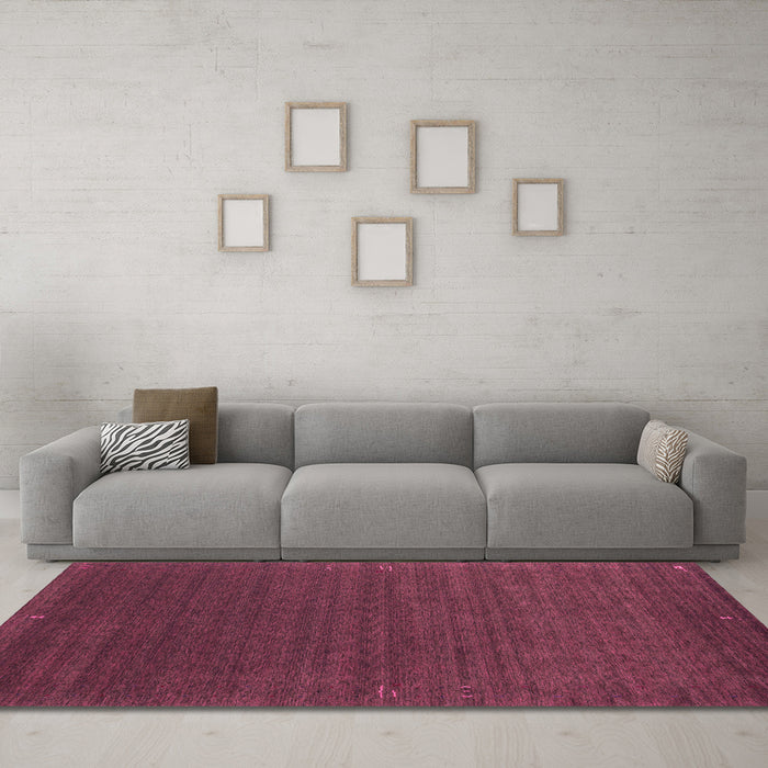 Machine Washable Abstract Pink Contemporary Rug in a Living Room, wshcon1037pnk