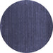 Round Machine Washable Abstract Blue Contemporary Rug, wshcon1037blu