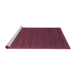 Sideview of Machine Washable Abstract Pink Contemporary Rug, wshcon1037pnk