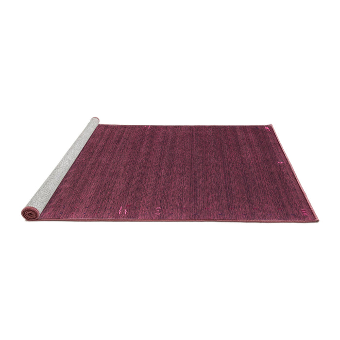 Sideview of Machine Washable Abstract Pink Contemporary Rug, wshcon1037pnk