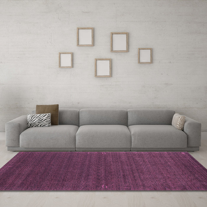 Machine Washable Abstract Purple Contemporary Area Rugs in a Living Room, wshcon1037pur