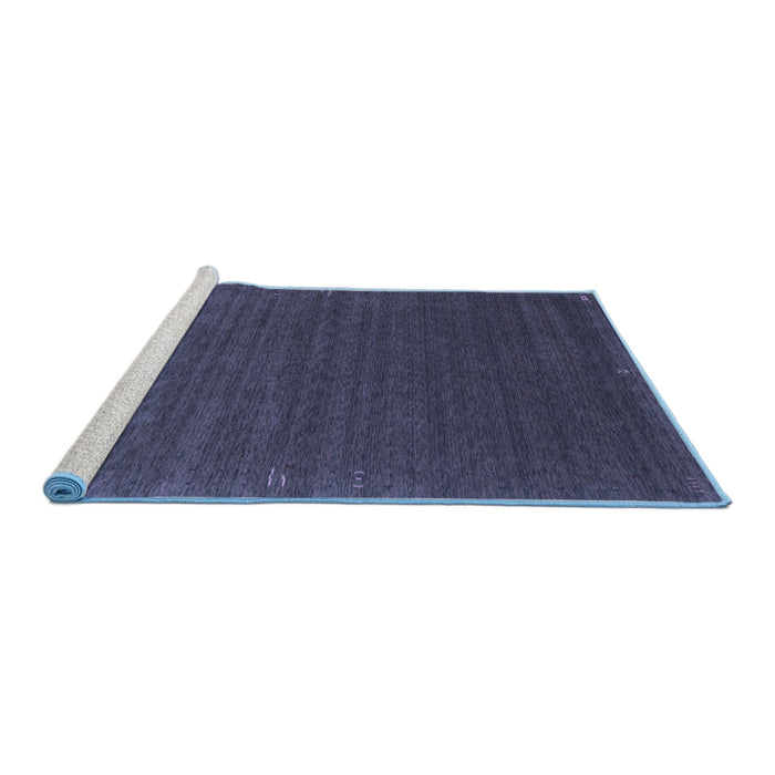 Sideview of Machine Washable Abstract Blue Contemporary Rug, wshcon1037blu