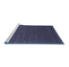 Sideview of Machine Washable Abstract Blue Contemporary Rug, wshcon1037blu