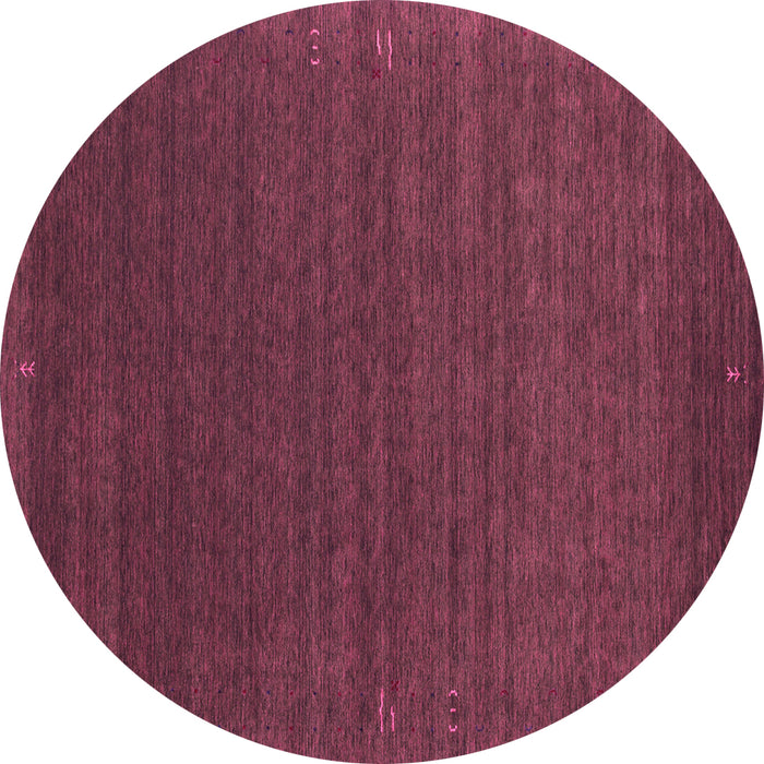 Round Abstract Pink Contemporary Rug, con1037pnk