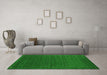 Machine Washable Abstract Green Contemporary Area Rugs in a Living Room,, wshcon1037grn