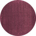 Round Machine Washable Abstract Pink Contemporary Rug, wshcon1037pnk