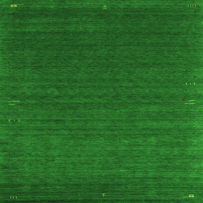Serging Thickness of Abstract Green Contemporary Rug, con1037grn