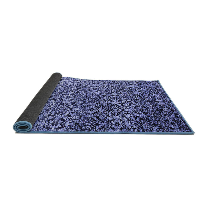 Sideview of Abstract Blue Contemporary Rug, con1038blu