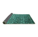 Sideview of Abstract Turquoise Contemporary Rug, con1038turq