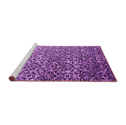 Sideview of Machine Washable Abstract Purple Contemporary Area Rugs, wshcon1038pur