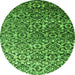 Machine Washable Abstract Green Contemporary Area Rugs, wshcon1038grn