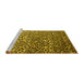 Sideview of Machine Washable Abstract Yellow Contemporary Rug, wshcon1038yw