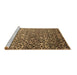 Sideview of Machine Washable Abstract Brown Contemporary Rug, wshcon1038brn