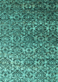 Abstract Turquoise Contemporary Rug, con1038turq