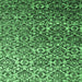 Square Machine Washable Abstract Emerald Green Contemporary Area Rugs, wshcon1038emgrn