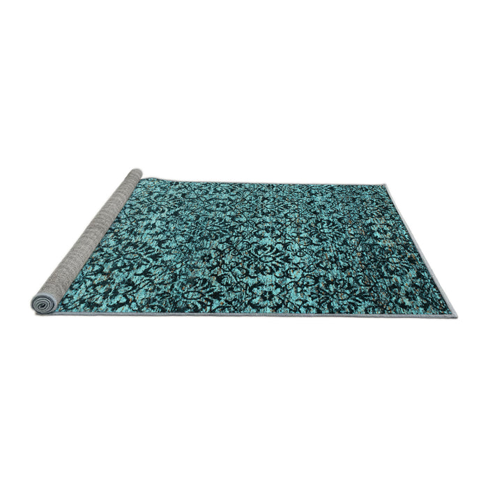 Sideview of Machine Washable Abstract Light Blue Contemporary Rug, wshcon1038lblu