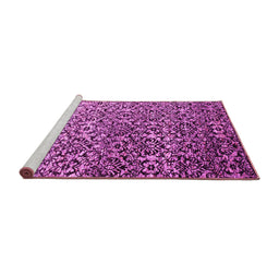 Sideview of Machine Washable Abstract Pink Contemporary Rug, wshcon1038pnk