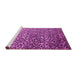 Sideview of Machine Washable Abstract Pink Contemporary Rug, wshcon1038pnk