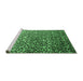 Sideview of Machine Washable Abstract Emerald Green Contemporary Area Rugs, wshcon1038emgrn