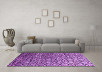 Machine Washable Abstract Purple Contemporary Rug, wshcon1038pur