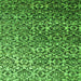 Round Machine Washable Abstract Green Contemporary Area Rugs, wshcon1038grn