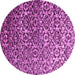 Round Machine Washable Abstract Pink Contemporary Rug, wshcon1038pnk