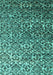 Machine Washable Abstract Turquoise Contemporary Area Rugs, wshcon1038turq