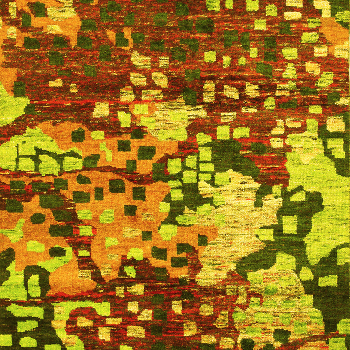 Abstract Yellow Contemporary Rug, con1039yw