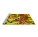 Sideview of Machine Washable Abstract Yellow Contemporary Rug, wshcon1039yw